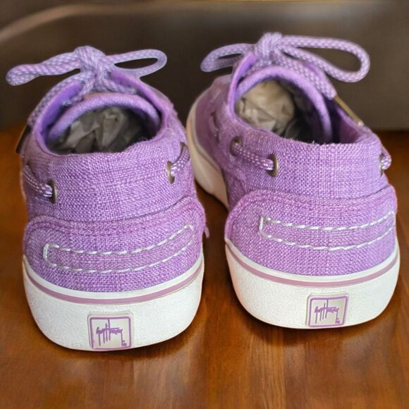 GUY HARVEY ( 8 ) Calzado Gulf Linen Purple Slip Resistant Boat Shoes - Picture 6 of 8